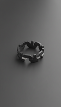 Anillo geométrico grafito negro
