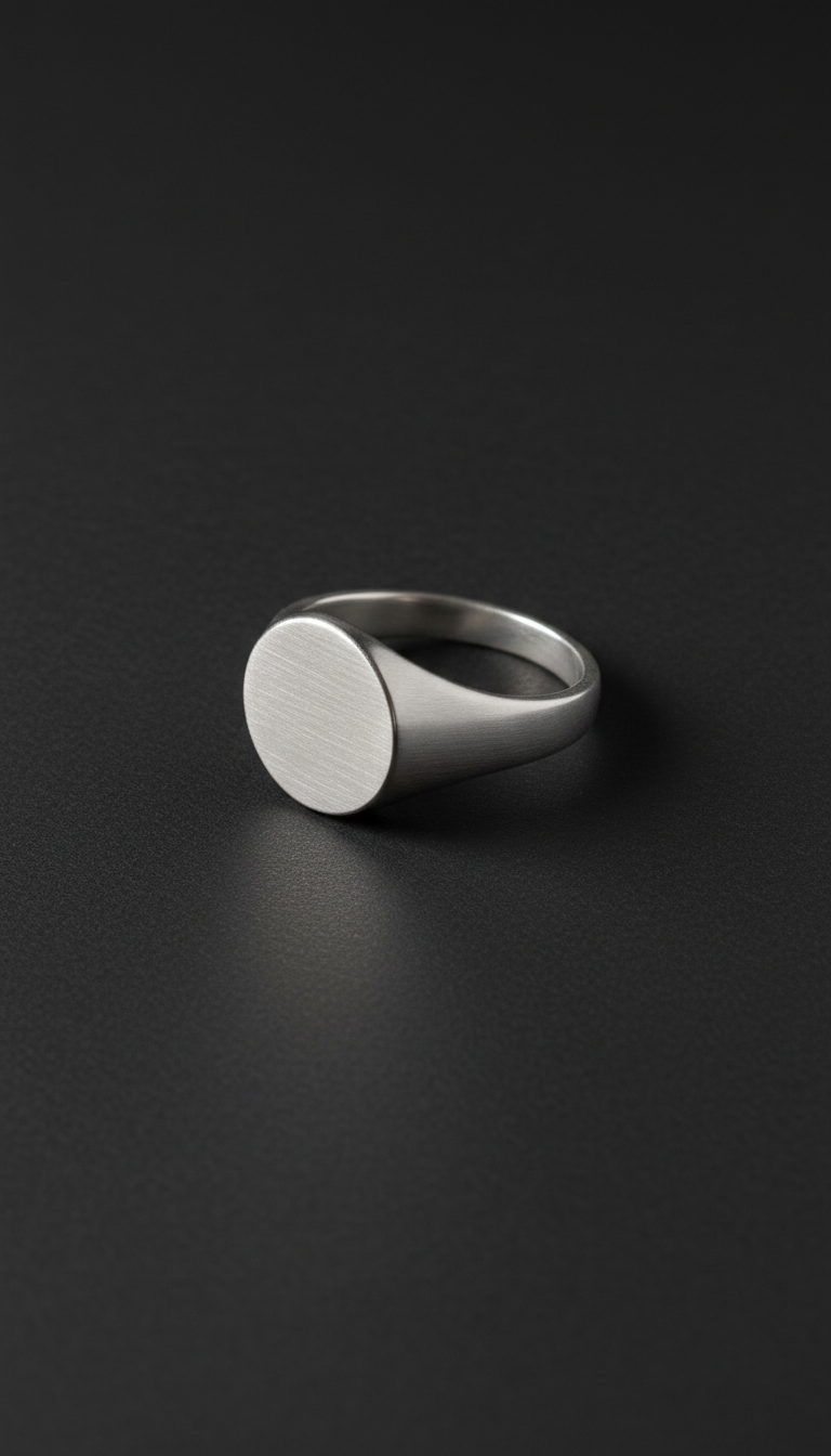 Anillo sello minimalista plata